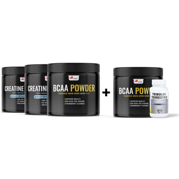 2x CREATINE MONOHYDRATE + BCAA + gift BCAA + Tribulus Terrestris