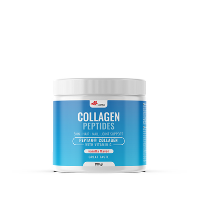 COLLAGEN PEPTIDES - nutritional supplement in powder with collagen peptides and vitamin C, intended for maintaining the health of the skin, joints, muscles and bones.