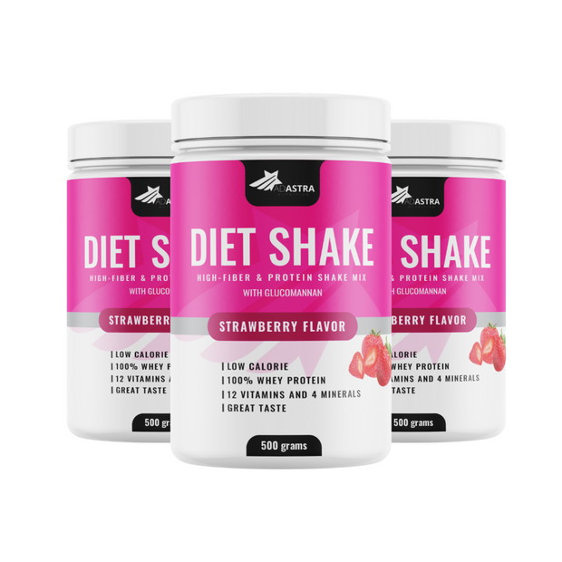 Diet Shake (2+1) (strawberry flavor) + gift - replacement meal for weight regulation